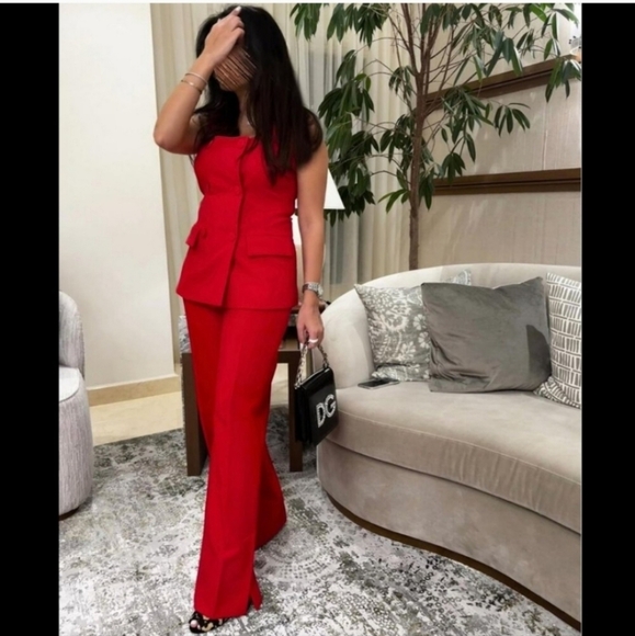 Zara 2 PC Set  Vest & Pants Red size XS and S - Picture 8 of 16